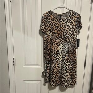 Allison Brittney Leopard Print Mini Dress